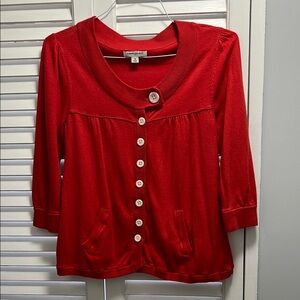 Salmon Button-Up Cardigan